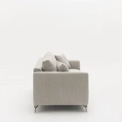 STEFFEN Canapé droit 3 places en tissu et pieds chrome