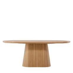 STJARNO Table à manger 8 personnes ovale en bois