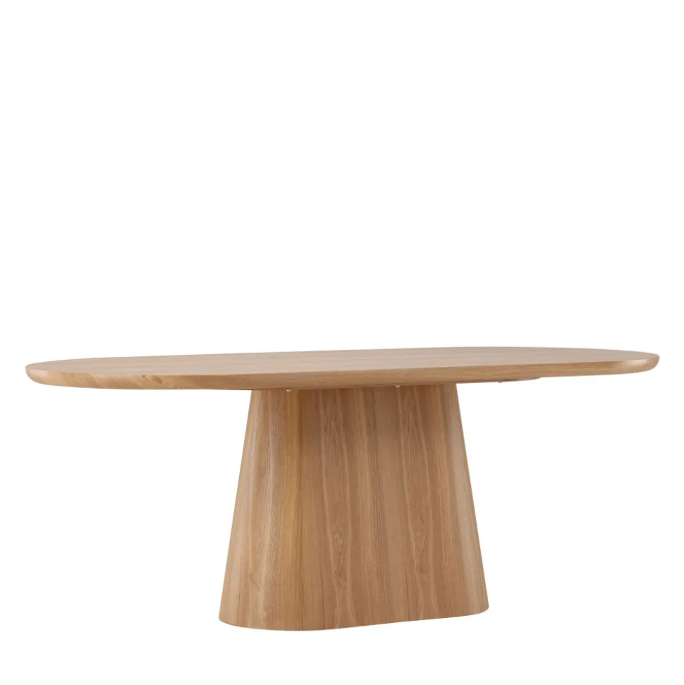STJARNO Table à manger 8 personnes ovale en bois