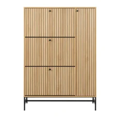 STORO Meuble à chaussures 4 portes en bois et métal L98,7cm
