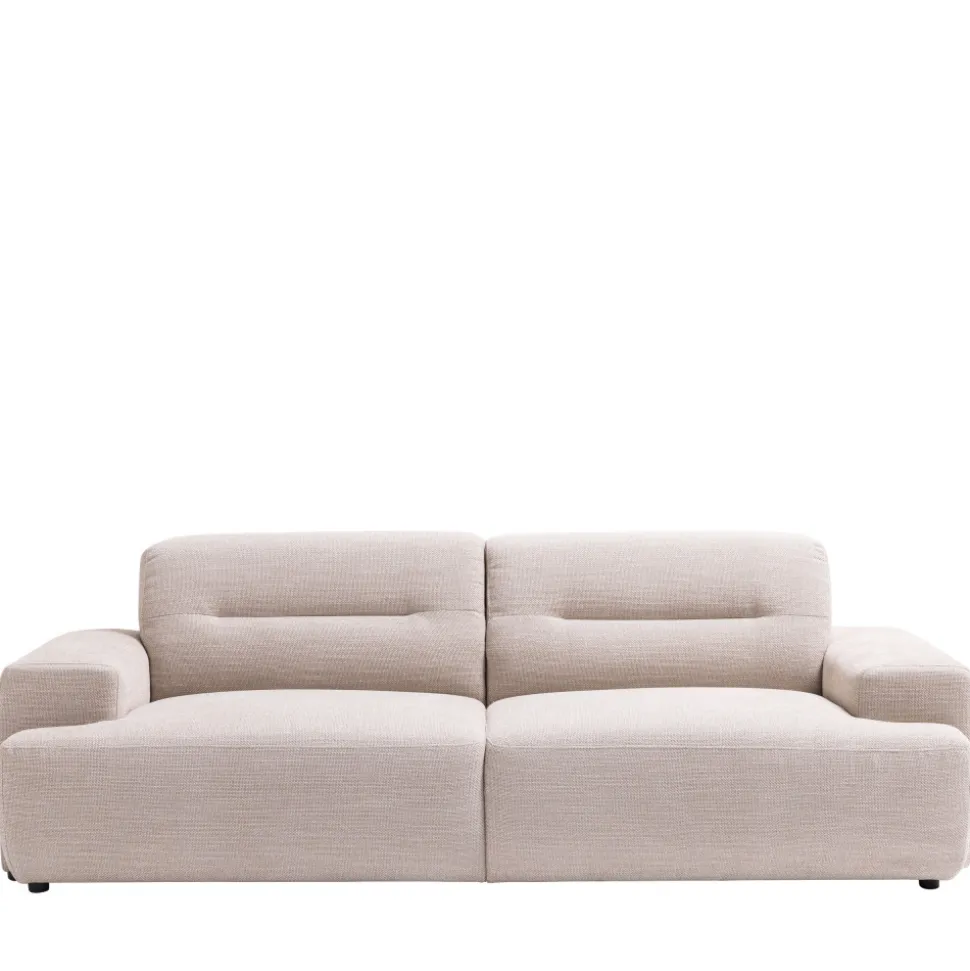 STUNE Canapé droit 4 places en tissu à accoudoirs larges