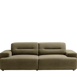 STUNE Canapé droit 4 places en tissu à accoudoirs larges