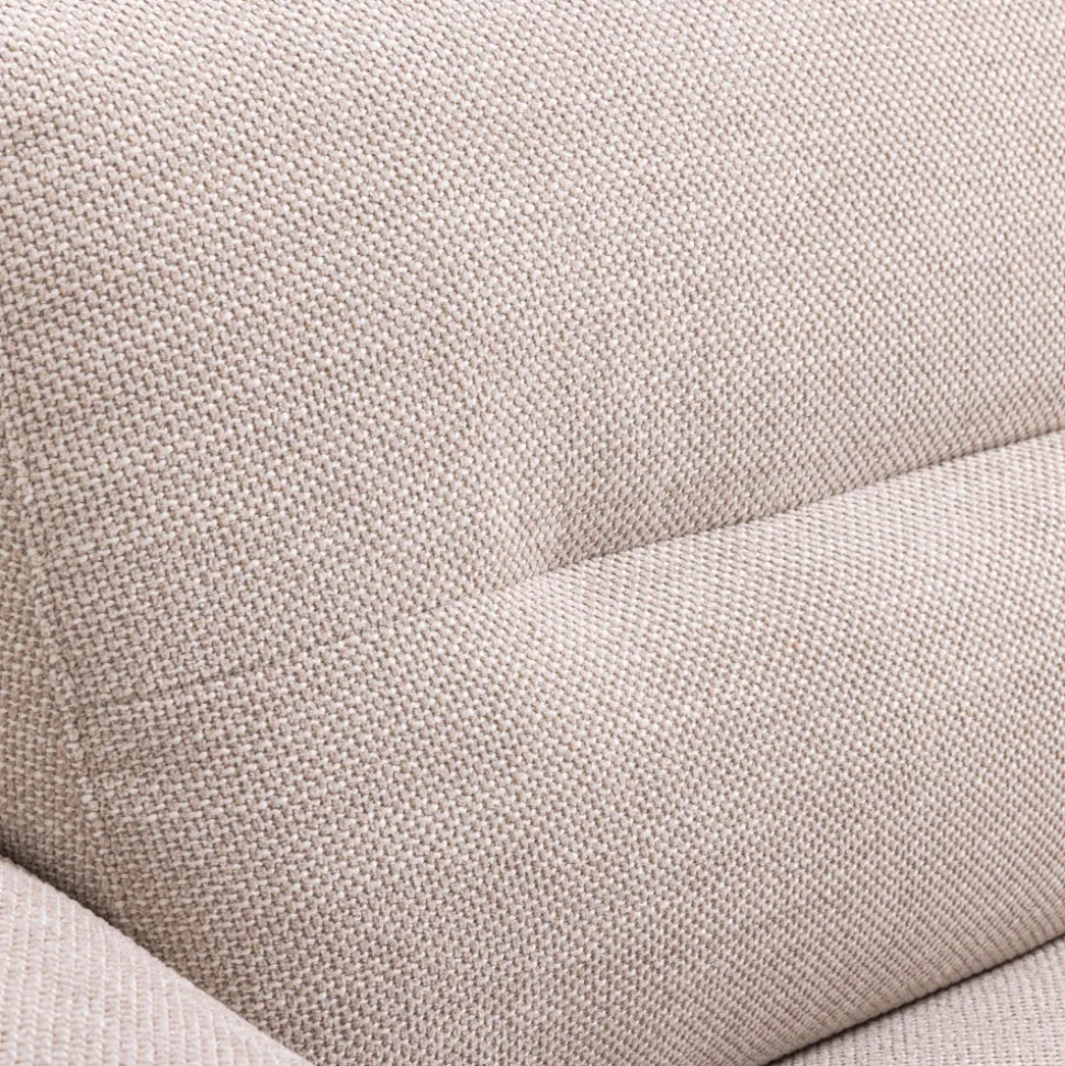 STUNE Canapé droit 4 places en tissu à accoudoirs larges