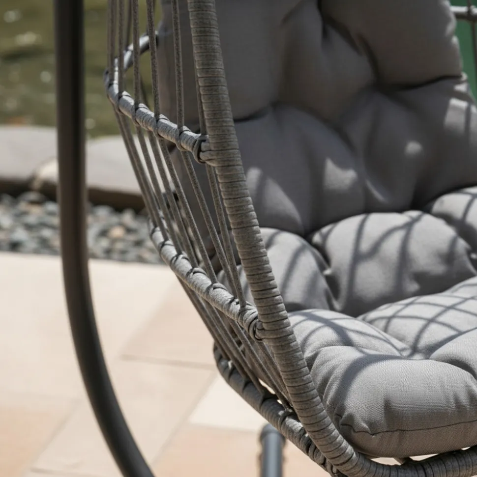 SULLY Fauteuil œuf suspendu de jardin en corde et acier traité