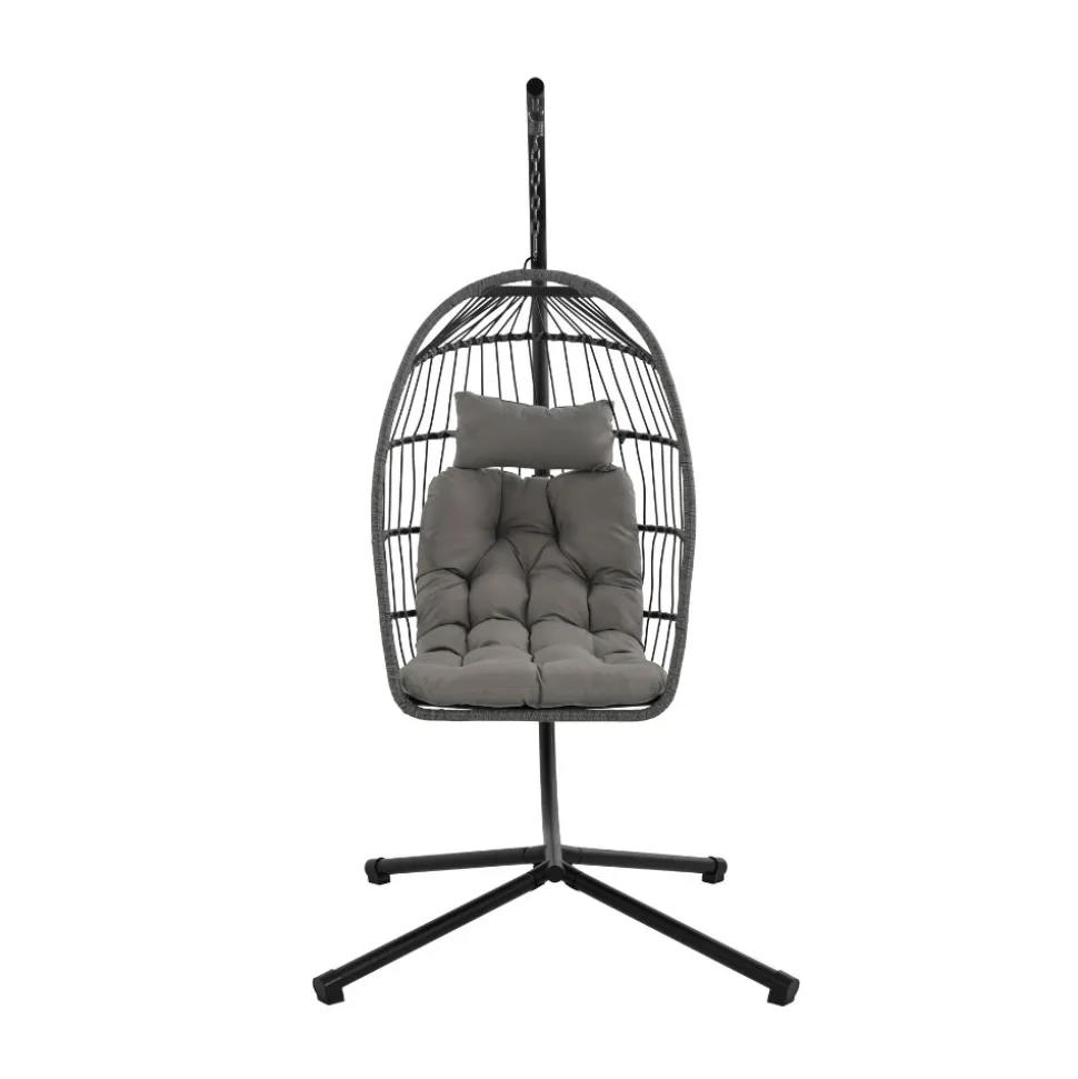 SULLY Fauteuil œuf suspendu de jardin en corde et acier traité
