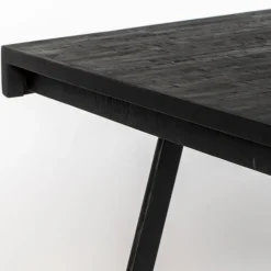SURI Table à manger 4 personnes en teck recyclé et métal