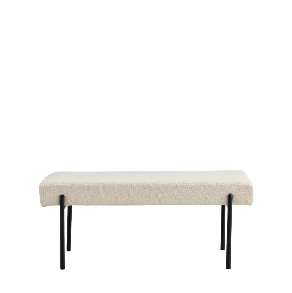 SWINDONBanc en tissu bouclette et métal L100cm