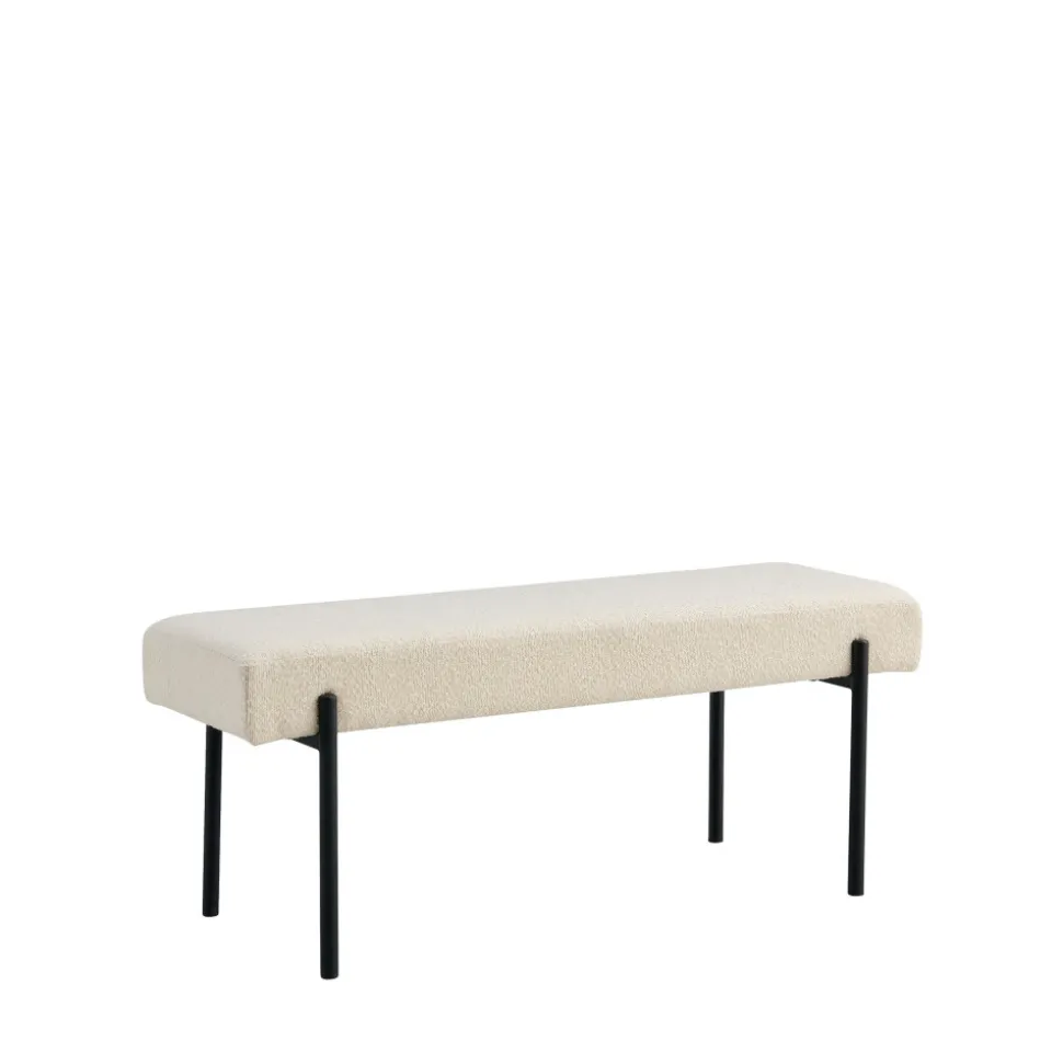 SWINDONBanc en tissu bouclette et métal L100cm