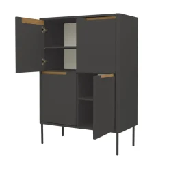 SWITCH Buffet haut en bois 4 portes H128cm