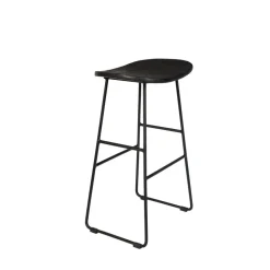 TANGLE Tabouret de bar en teck recyclé et métal H62cm