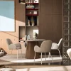 THÉODORE Lot de 2 fauteuils de table en tissu et métal