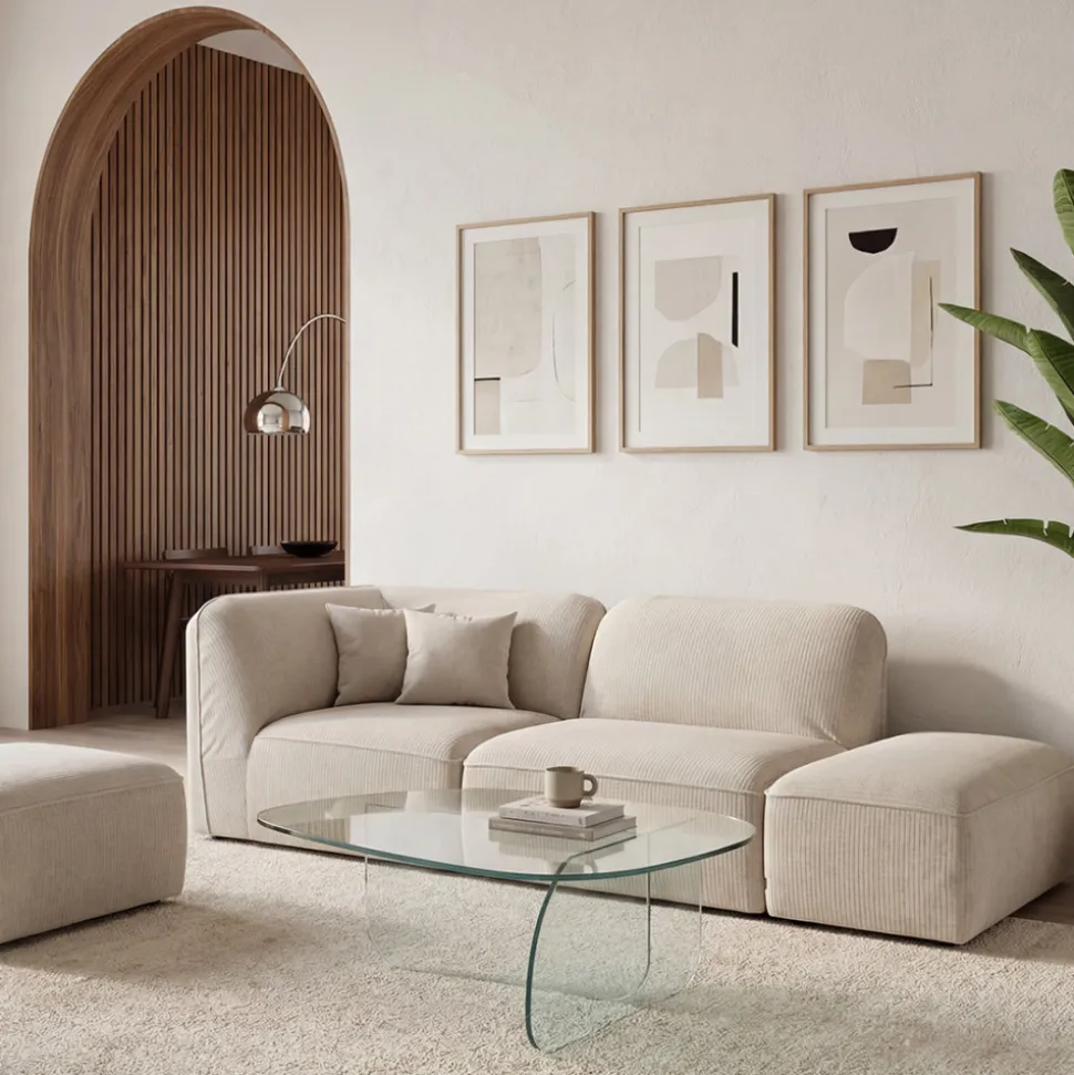TILA Table basse organique en verre L100cm