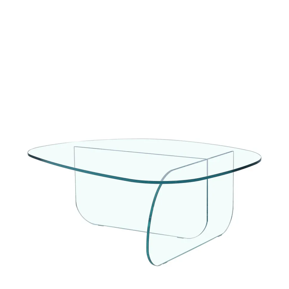 TILA Table basse organique en verre L100cm