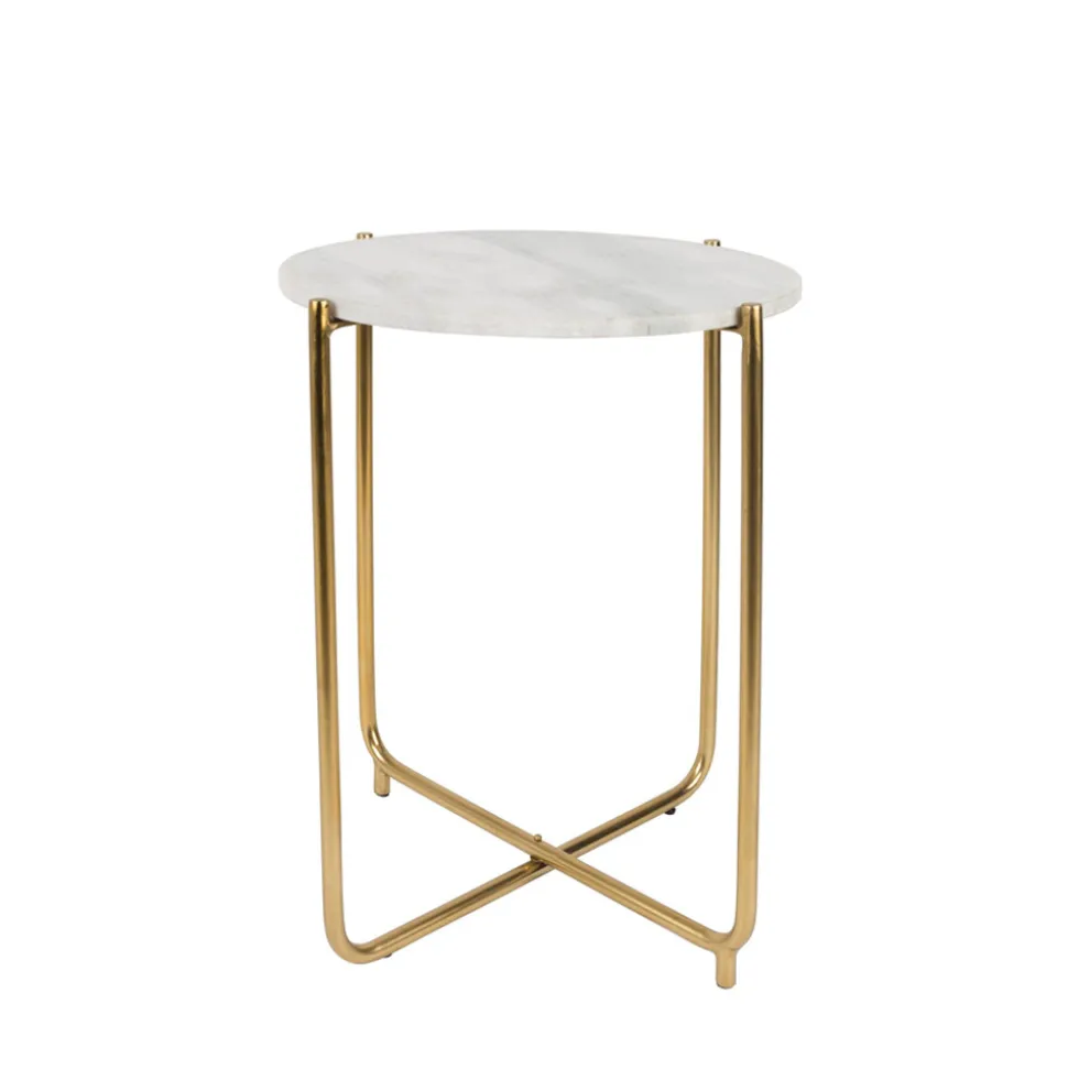 TIMPA Table d'appoint marbre et laiton