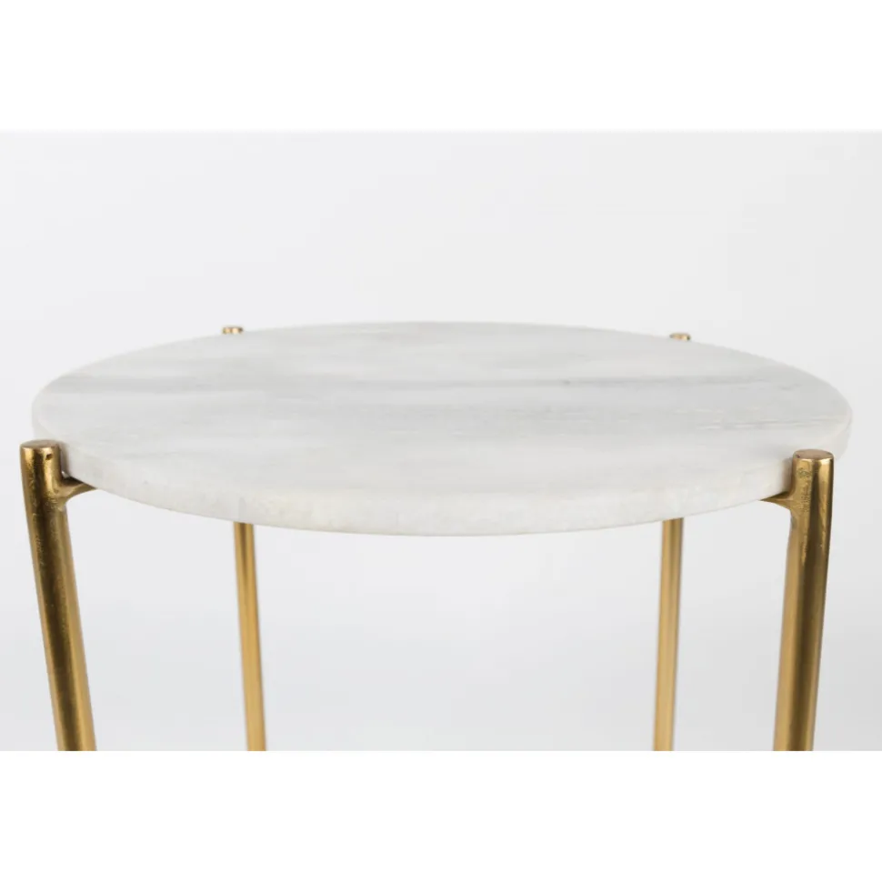 TIMPA Table d'appoint marbre et laiton