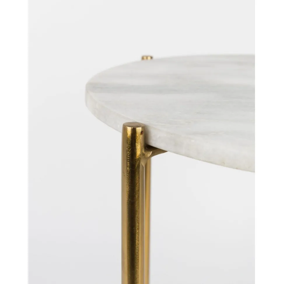 TIMPA Table d'appoint marbre et laiton