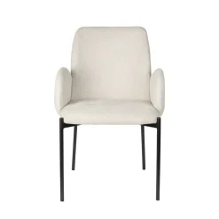 TJARDA Lot de 2 fauteuils de table en tissu et métal
