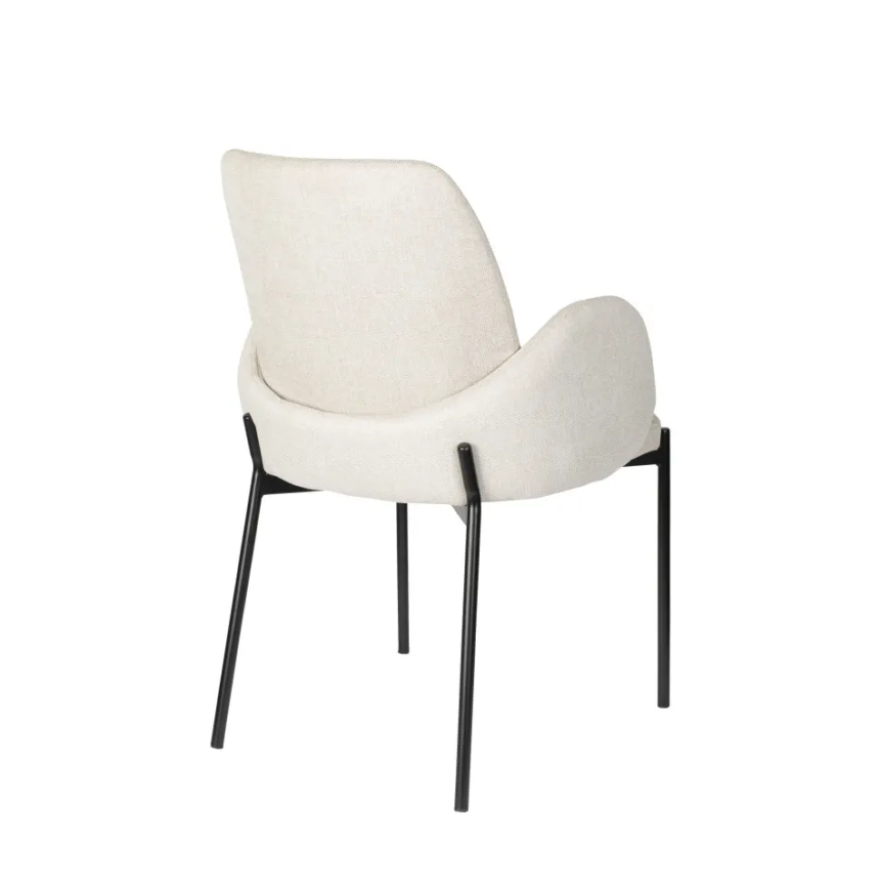 TJARDA Lot de 2 fauteuils de table en tissu et métal