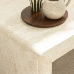 TOCOA Table basse effet travertin 120x55cm