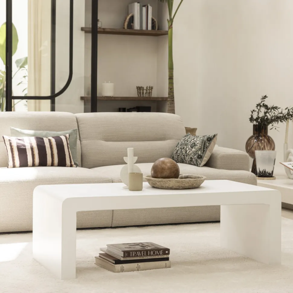TOCOA Table basse en fibre de ciment 120x55cm