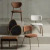 TRAVIS Lot de 2 chaises en tissu et pieds beiges