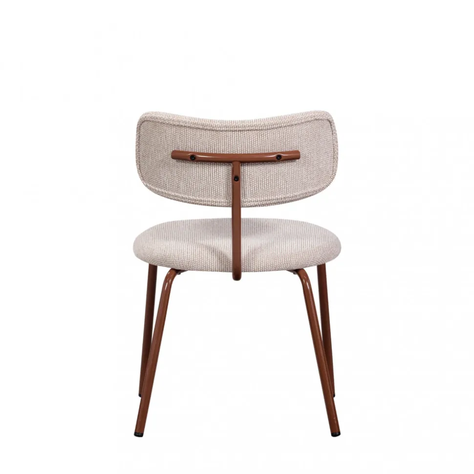 TRAVIS Lot de 2 chaises en tissu et pieds marron
