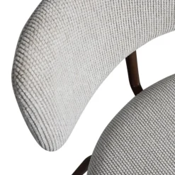 TRAVIS Lot de 2 chaises en tissu et pieds marron
