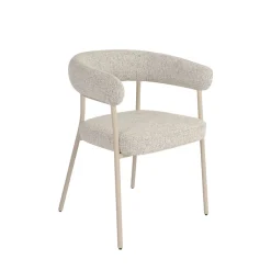 TRIVIO Lot de 2 fauteuils de table en tissu pieds beiges