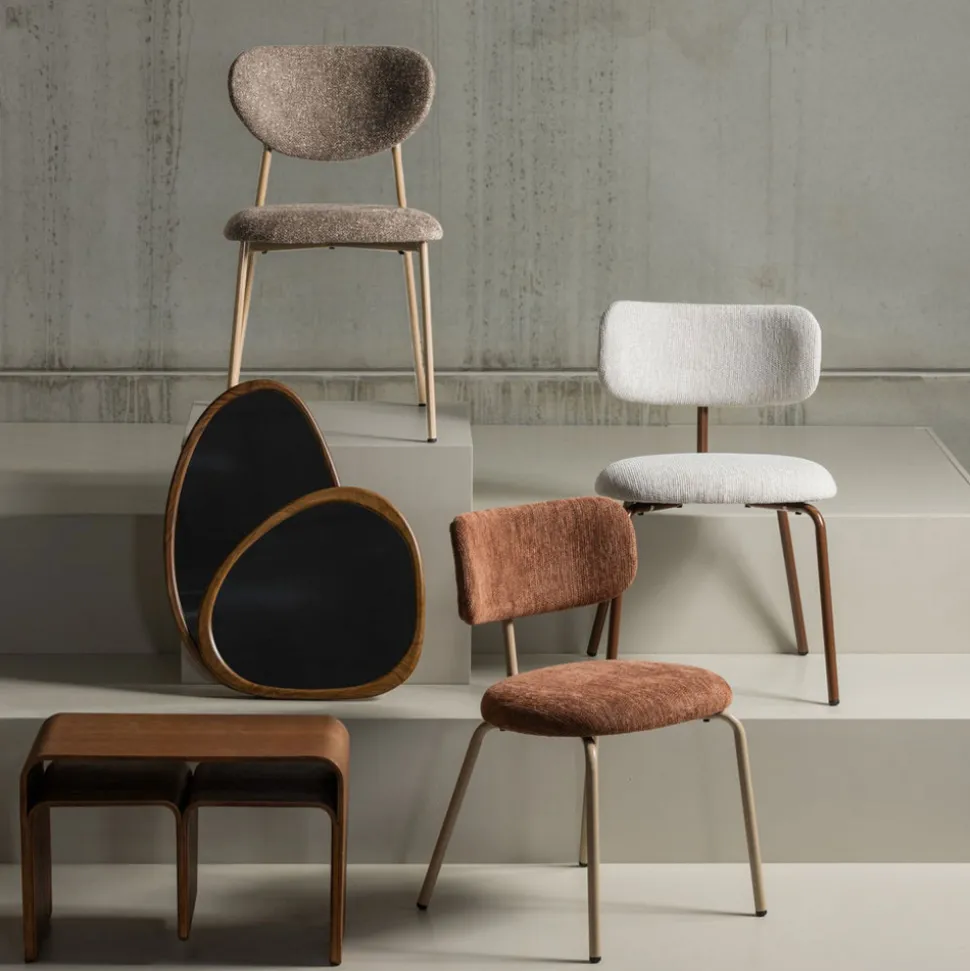 VALOR Lot de 2 chaises en tissu et métal