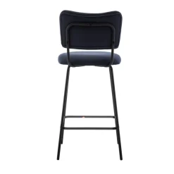VANDER Lot de 2 chaises de bar en velours côtelé et métal H65cm