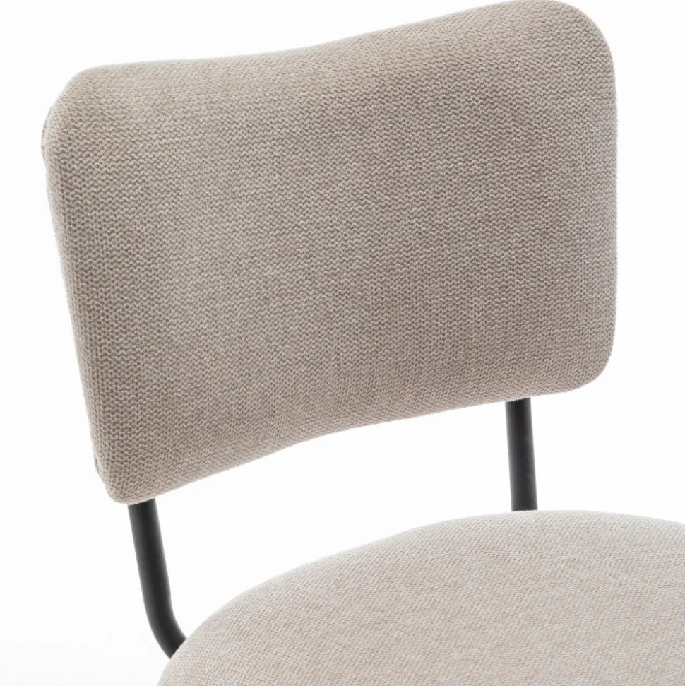 VANDER Lot de 2 chaises de bar en tissu et métal H65cm