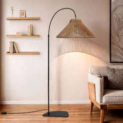 VANO Lampadaire en métal avec abat-jour en corde H155cm