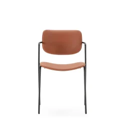 VELURA Lot de 2 chaises en simili cuir et métal