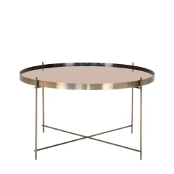 VENEZIA Table basse en verre et métal ø70xh40cm