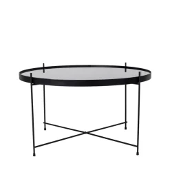 VENEZIA Table basse en verre et métal ø70xh40cm