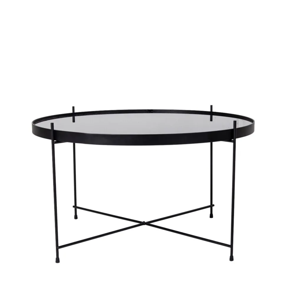 VENEZIA Table basse en verre et métal ø70xh40cm