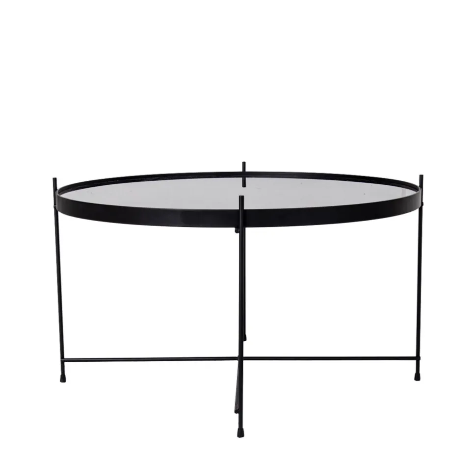 VENEZIA Table basse en verre et métal ø70xh40cm