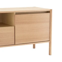VERADE Meuble TV 2 portes 1 tiroir en bois L180cm