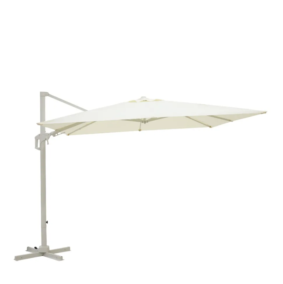 VEYA Parasol carré déporté en aluminium 3x3m