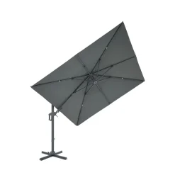VEYA Parasol carré déporté en aluminium 3x3m