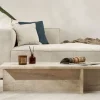 VIKA Table basse en effet travertin 120x45cm