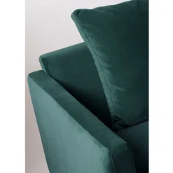 VILLABON Canapé 4 places en velours pieds épingles noirs
