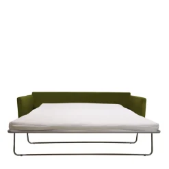VILLABON Canapé convertible 4 places en velours pieds bois foncé