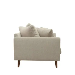 VILLABON Canapé convertible 4 places en tissu pieds bois foncé
