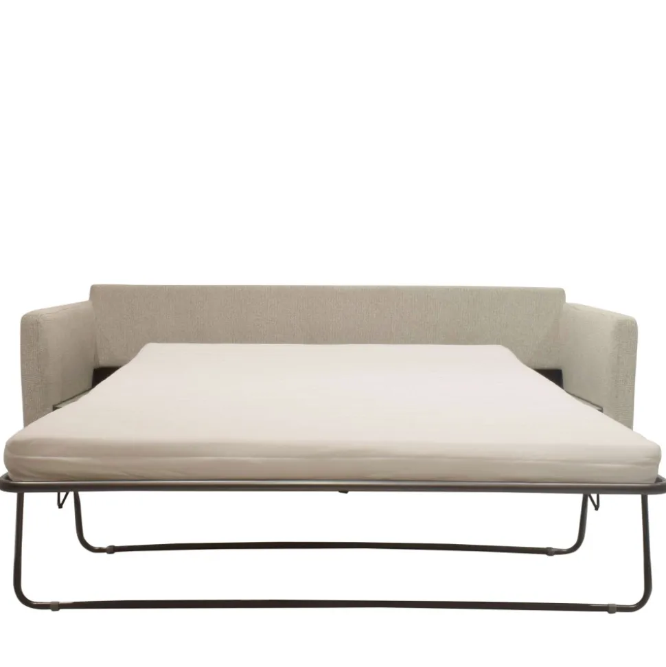 VILLABON Canapé convertible 4 places en tissu pieds épingles noirs