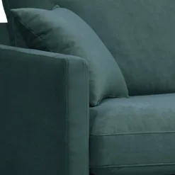 VILLABON Fauteuil XL en velours pieds bois foncé