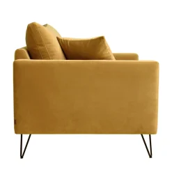 VILLABON Fauteuil XL en velours pieds épingles noirs