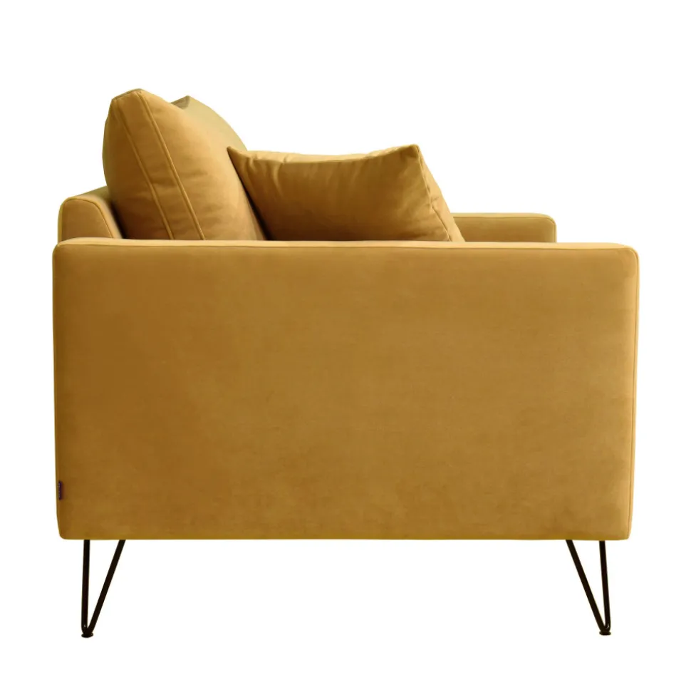 VILLABON Fauteuil XL en velours pieds épingles noirs
