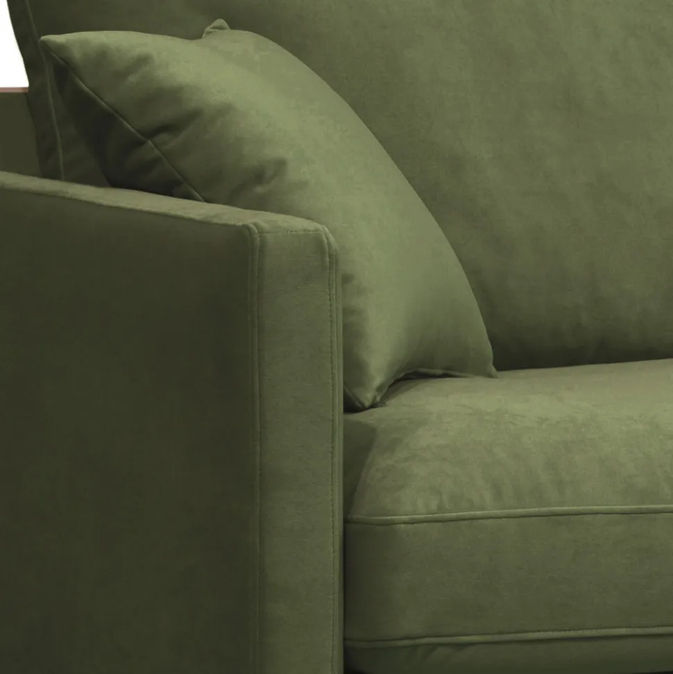 VILLABON Fauteuil XL en velours pieds épingles noirs