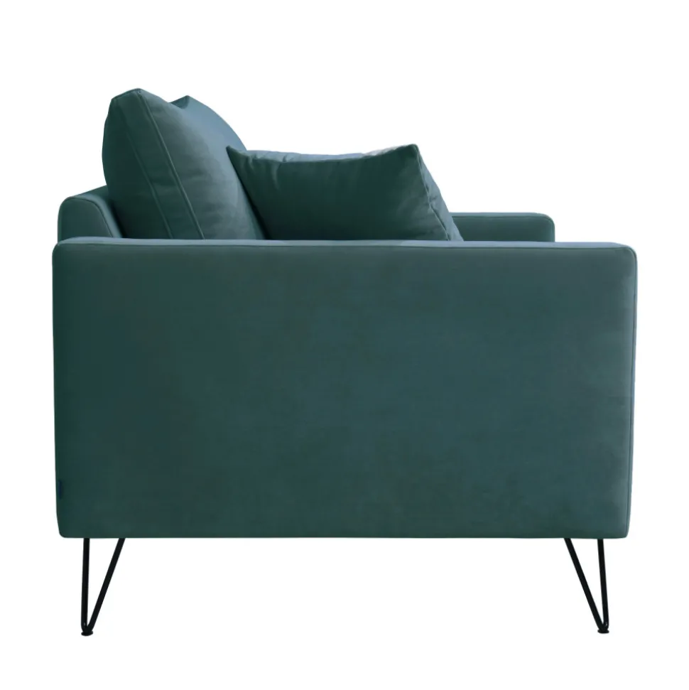 VILLABON Fauteuil XL en velours pieds épingles noirs